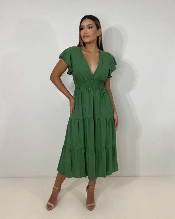 Vestido Laís Midi - Verde Militar - Imagem 3