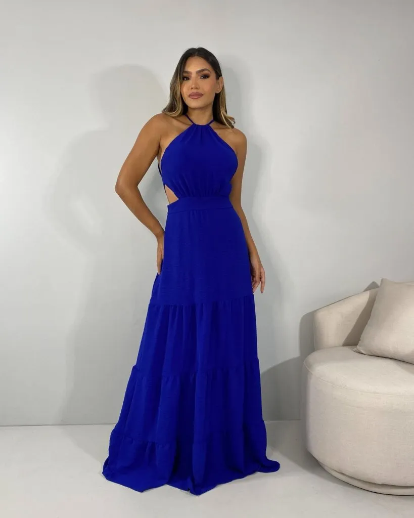 Vestido Estefane Longo - Azul Royal