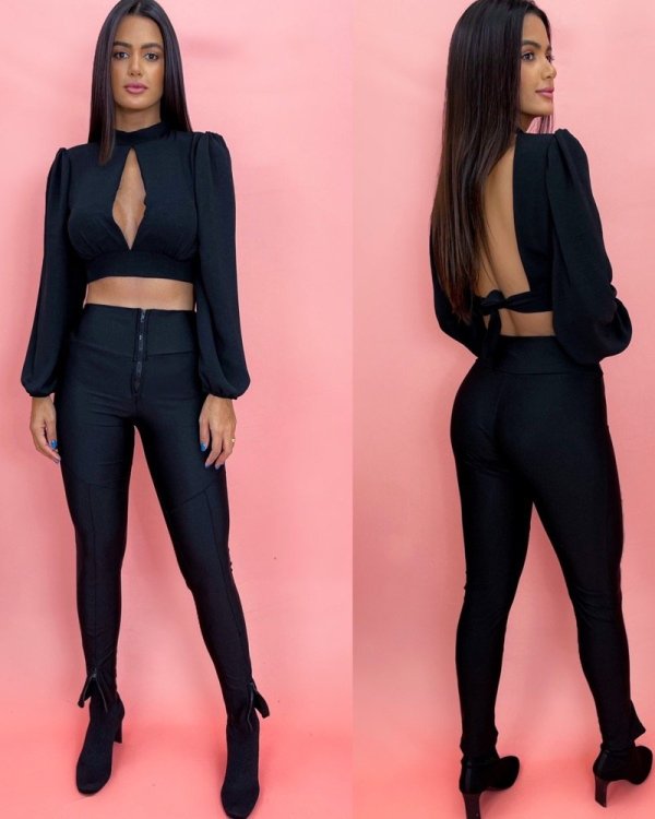 Calça Prada - Preto - Zíper na Barra - Imagem 2