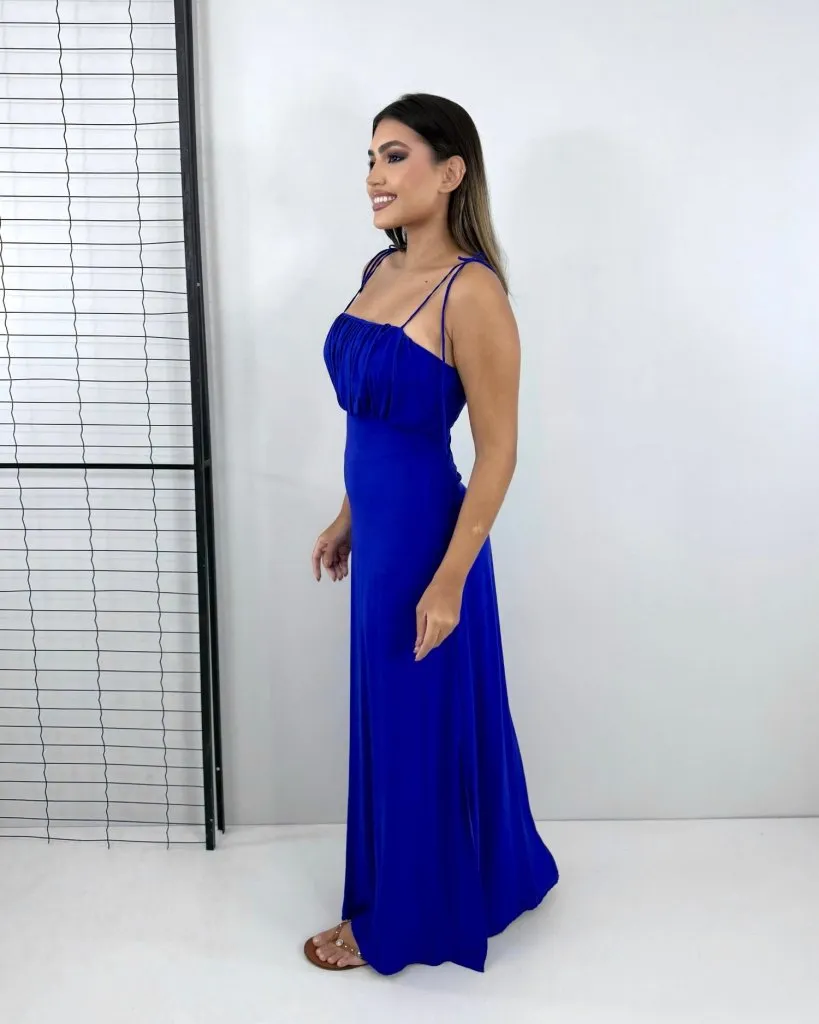 Vestido Drica Longo - Azul Royal, foto 4