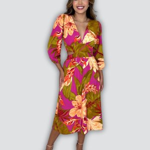 Vestido Mirela - Floral Fundo Pink - Image 2