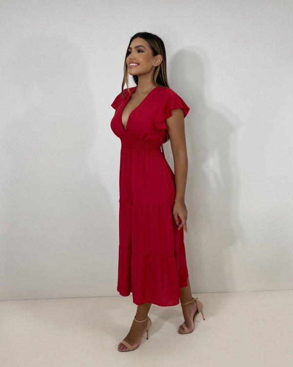 Vestido Laís Midi - Vermelho - Imagem 3