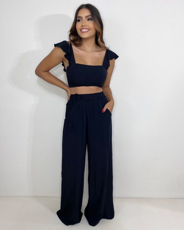 Conjunto Pantalona Samira - Preto