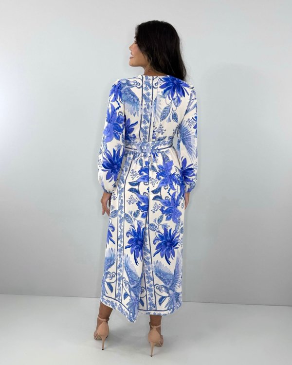 Vestido Clara - Estampa Azul - Imagem 4