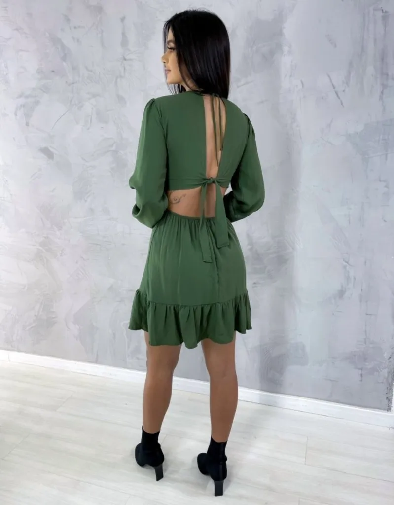 Vestido Cláudia - Verde Militar