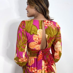 Vestido Mirela - Floral Fundo Pink - Image 5