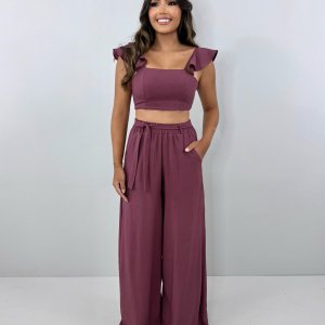 Conjunto Pantalona Samira - Marrom - Image 1