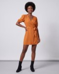 Vestido Érica Manga Princesa – Caramelo
