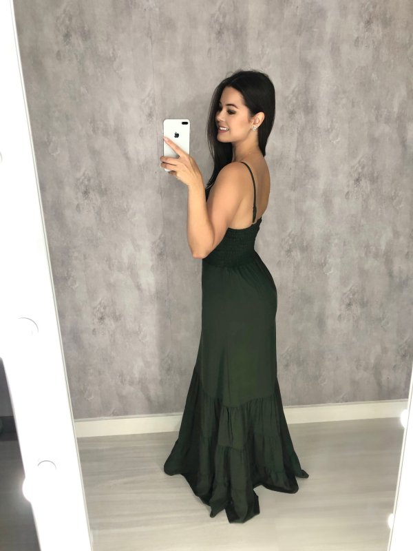 Vestido Jéssica Longo - Verde Militar - Imagem 3