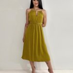 Vestido Isadora - Amarelo Queimado