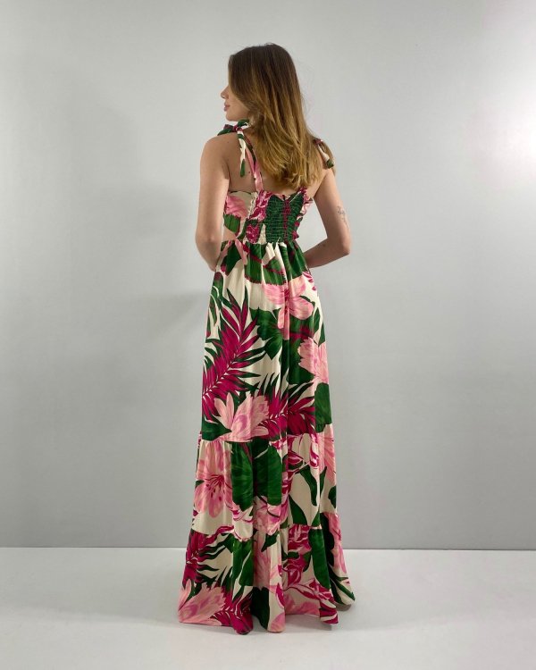 Vestido Pérola - Floral Fundo Bege - Imagem 6