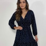 Vestido Lavínia - Poá Fundo Preto