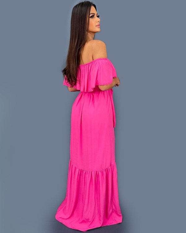 Vestido Luíza - Rosa Chiclete - Imagem 3