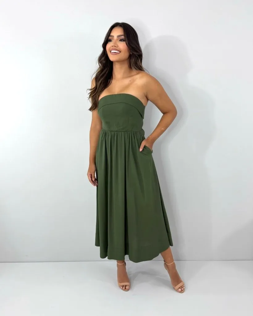 Vestido Perla - Verde Militar, foto 2