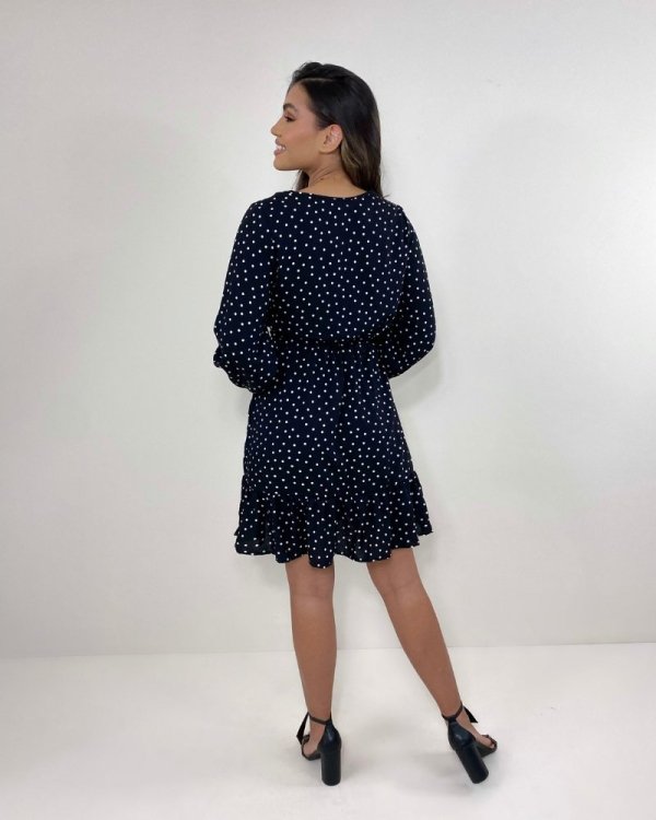 Vestido Lavínia - Poá Fundo Preto - Imagem 5