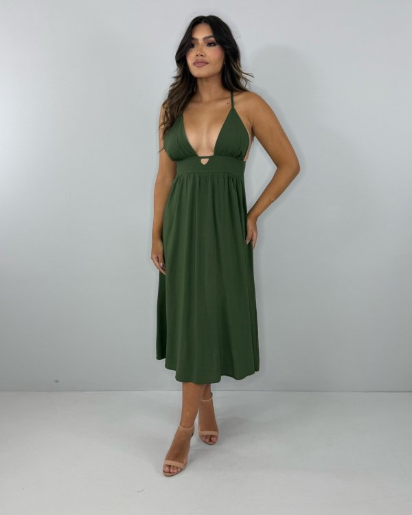 Vestido Heloína - Verde Militar - Imagem 2