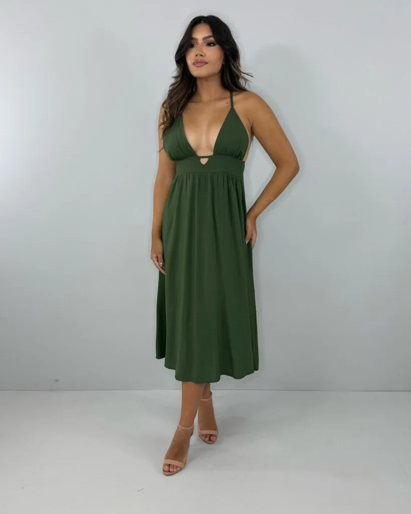 Vestido Heloína - Verde Militar, foto 2