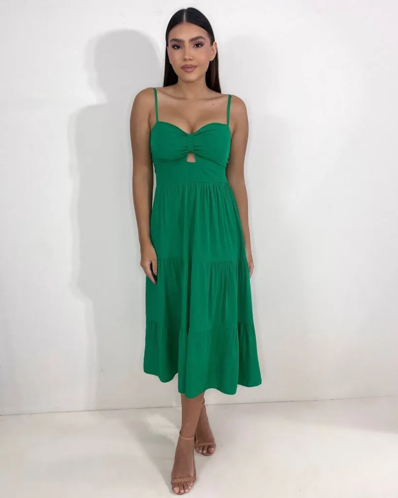 Vestido Jéssica Midi - Verde Bandeira, foto 2