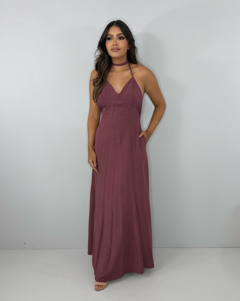 Vestido Victória - Marrom