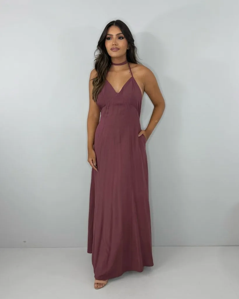 Vestido Victória - Marrom