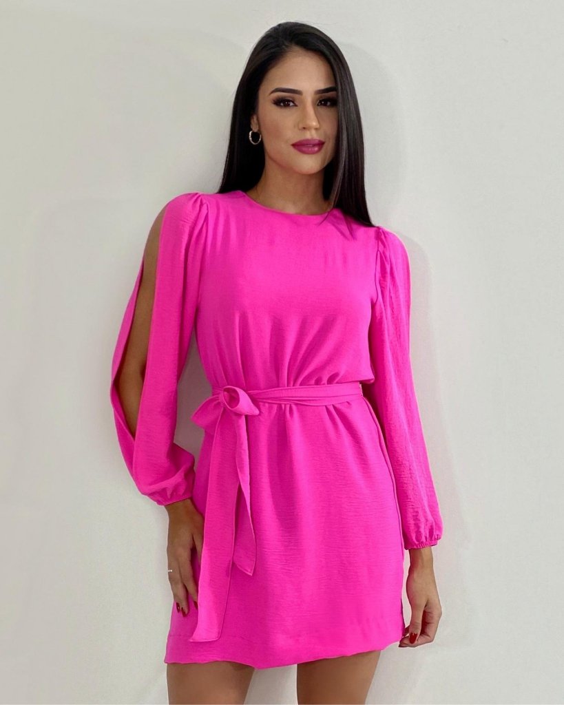 Vestido Eloá - Rosa Chiclete