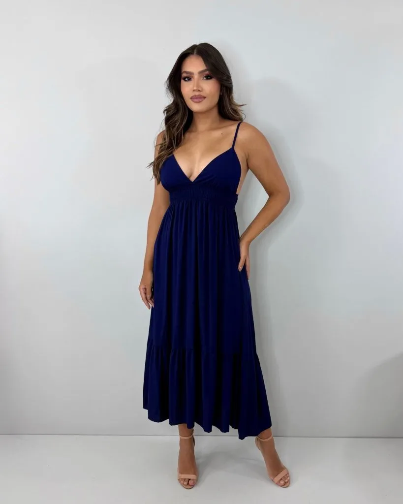 Vestido Beatriz - Azul Marinho