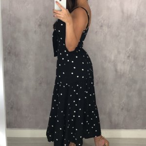 Vestido Camila Midi - Poá Fundo Preto - Image 4
