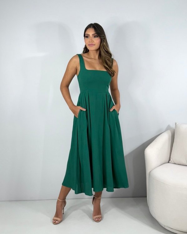 Vestido Samanta - Verde Amazônia