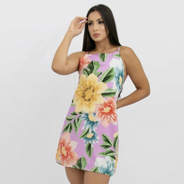 Vestido Pauline - Floral Exclusivo Lilás