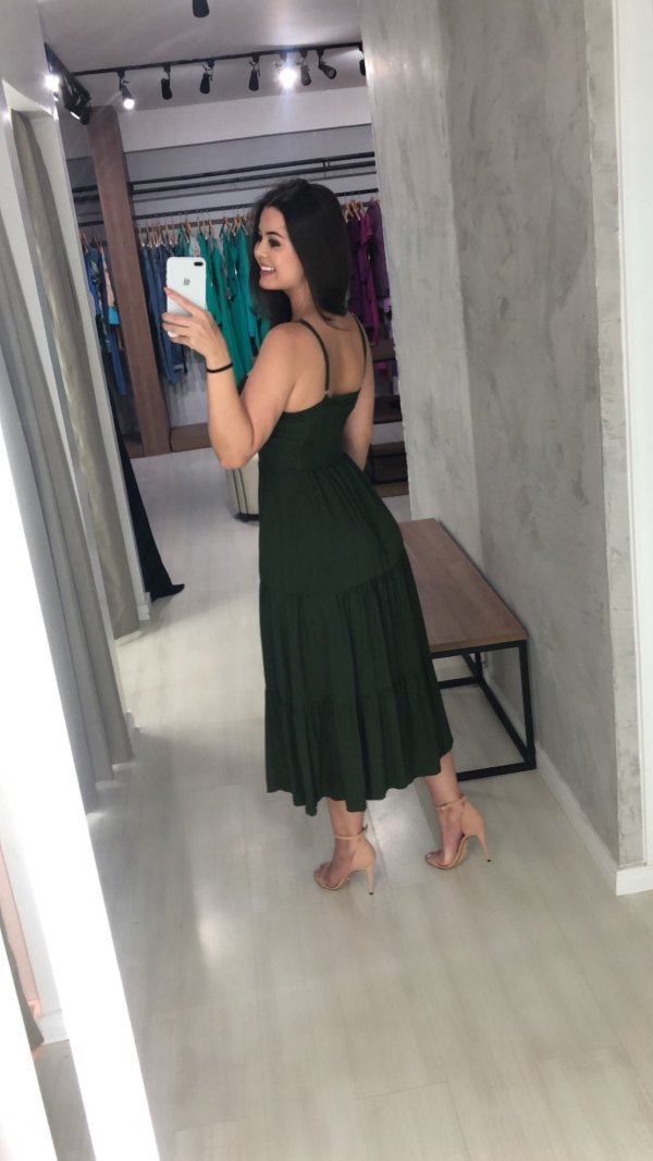 Vestido Jéssica Midi - Verde Militar - Imagem 3