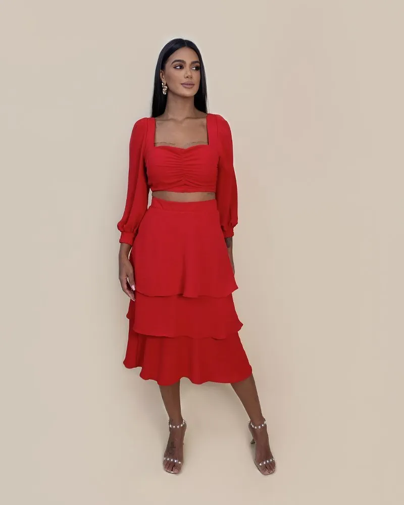 Saia Olga em Duna - Vermelho, foto 2