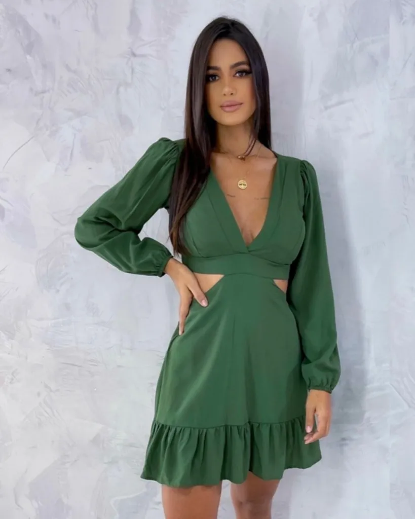 Vestido Cláudia - Verde Militar