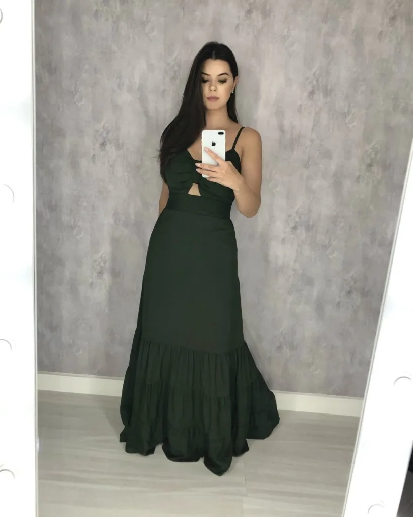 Vestido Jéssica Longo - Verde Militar