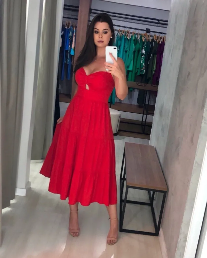 Vestido Jéssica Midi - Vermelho