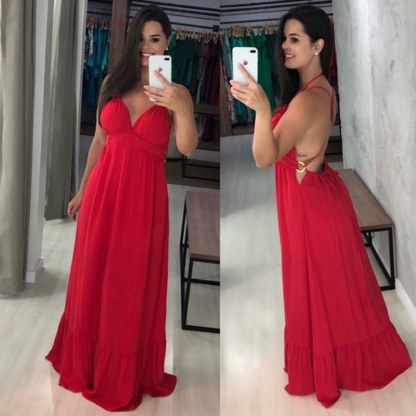 Vestido Márcia - Vermelho - Imagem 3