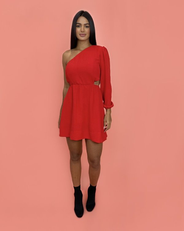 Vestido Luna em Duna - Vermelho - Imagem 2