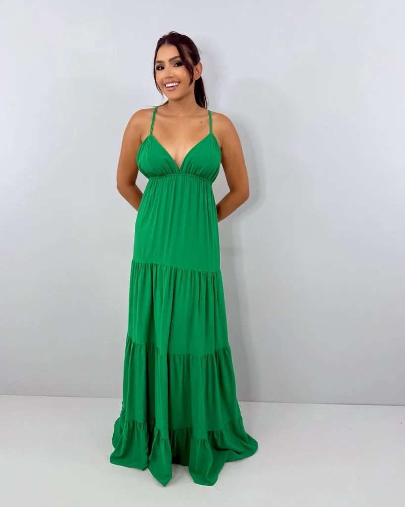 Vestido Sophia - Verde Bandeira