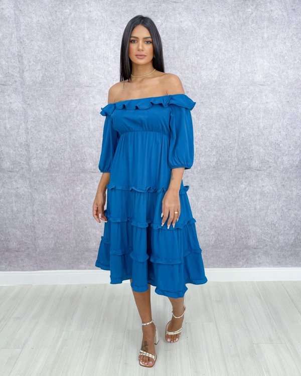 Vestido Angélica - Azul Petróleo - Imagem 2