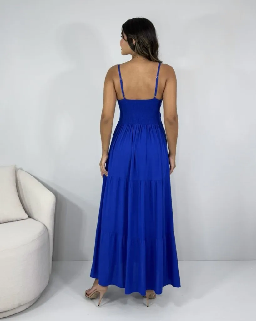 Vestido Helô - Azul Royal