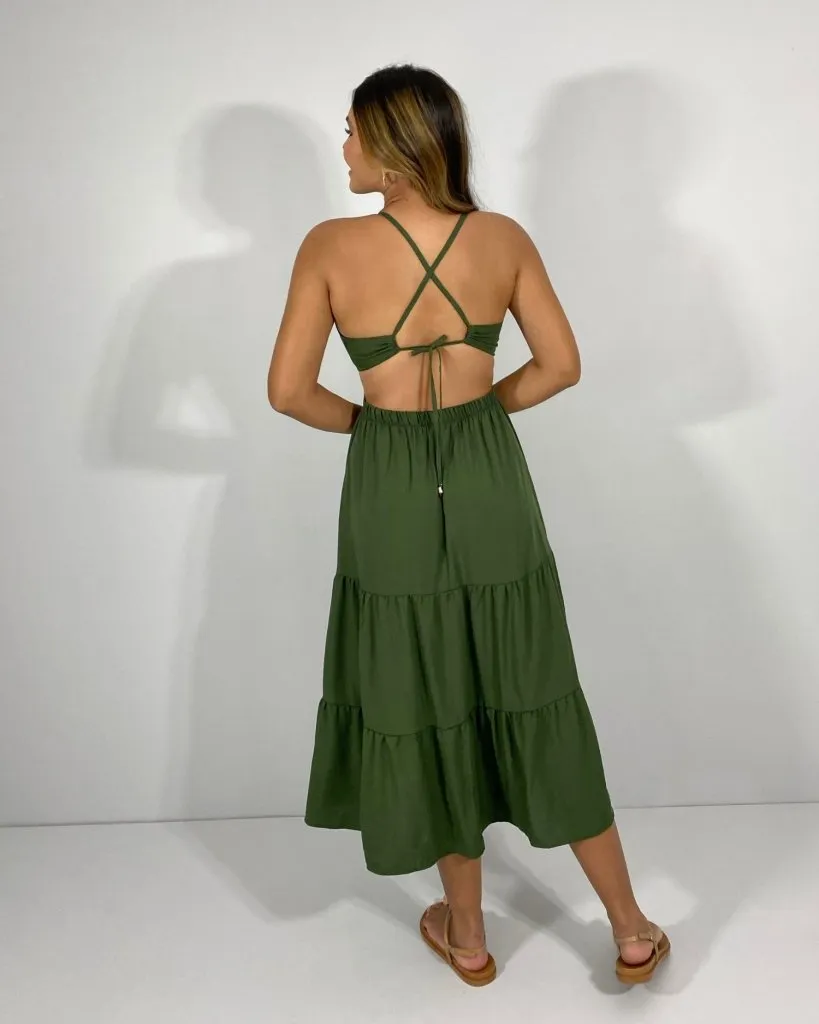 Vestido Chiara - Verde Militar