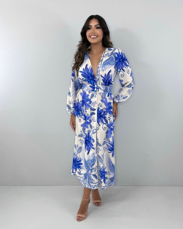 Vestido Clara - Estampa Azul - Imagem 2