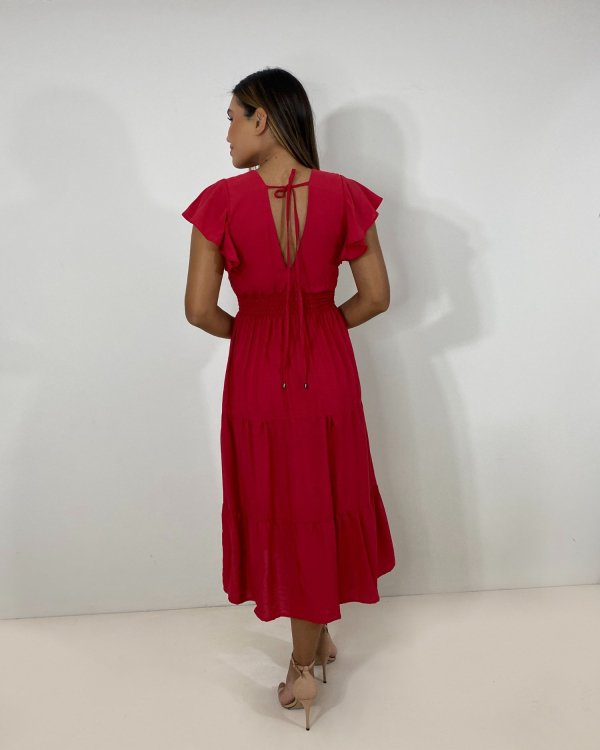 Vestido Laís Midi - Vermelho - Imagem 4