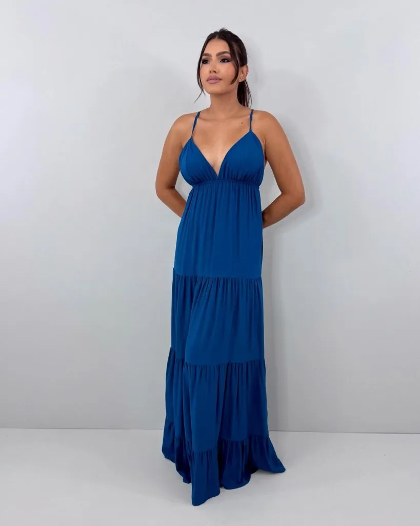 Vestido Sophia - Azul Petróleo