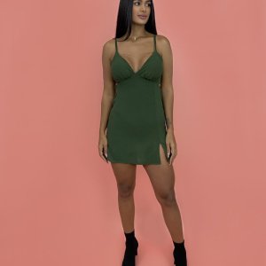 Vestido Elisângela - Verde Militar - Image 1