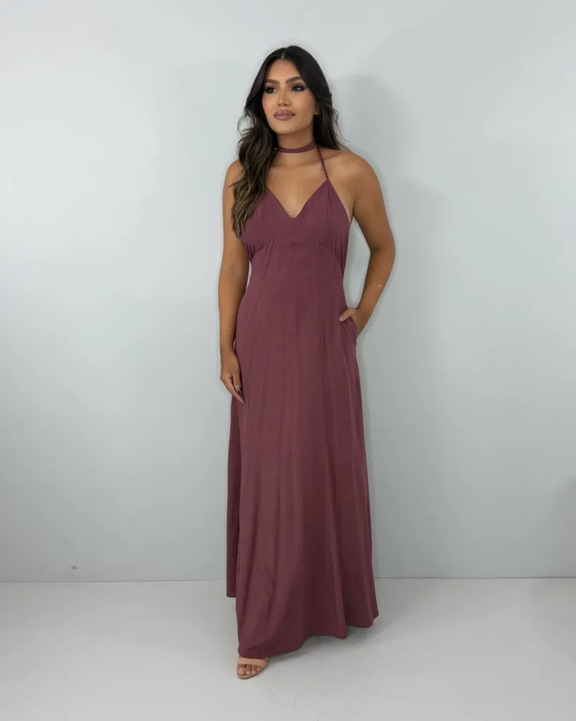 Vestido Victória - Marrom