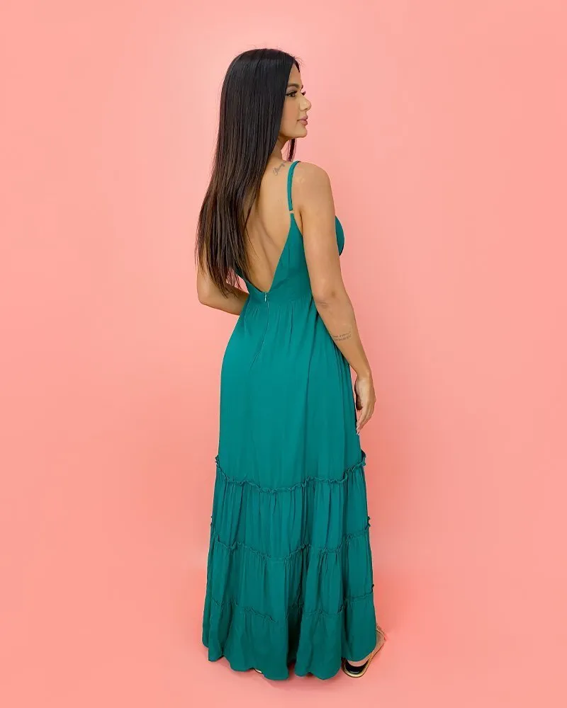 Vestido Raquel - Verde Amazônia
