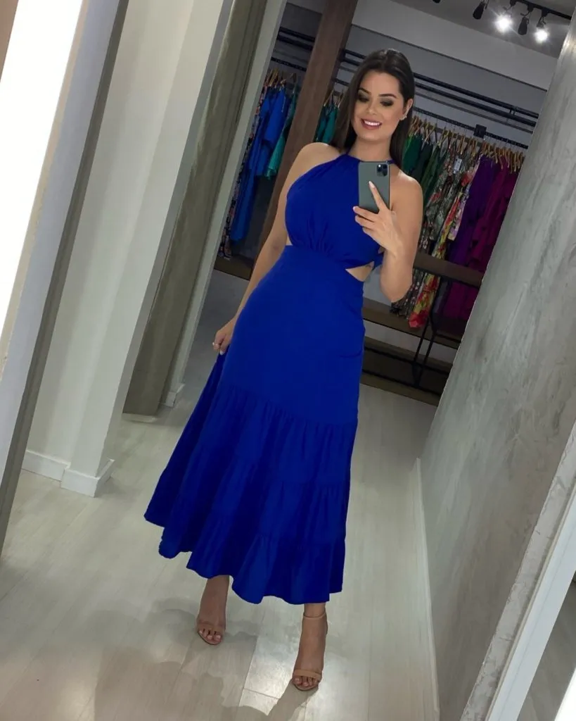 Vestido Estefane - Azul Royal