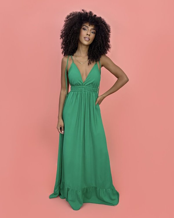 Vestido Valentina Longo - Verde Bandeira