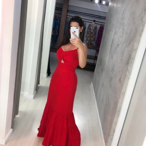 Vestido Jéssica Longo - Vermelho - Image 1