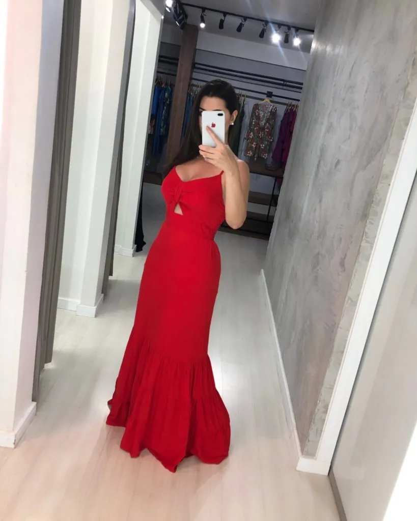 Vestido Jéssica Longo - Vermelho